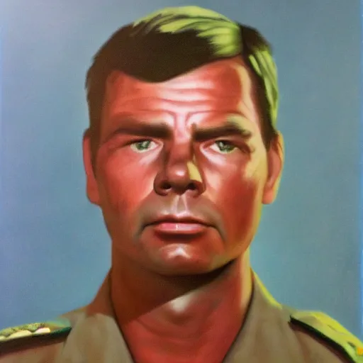 Image similar to chris hansen soldier portrait, vietnam war photo, detailed face