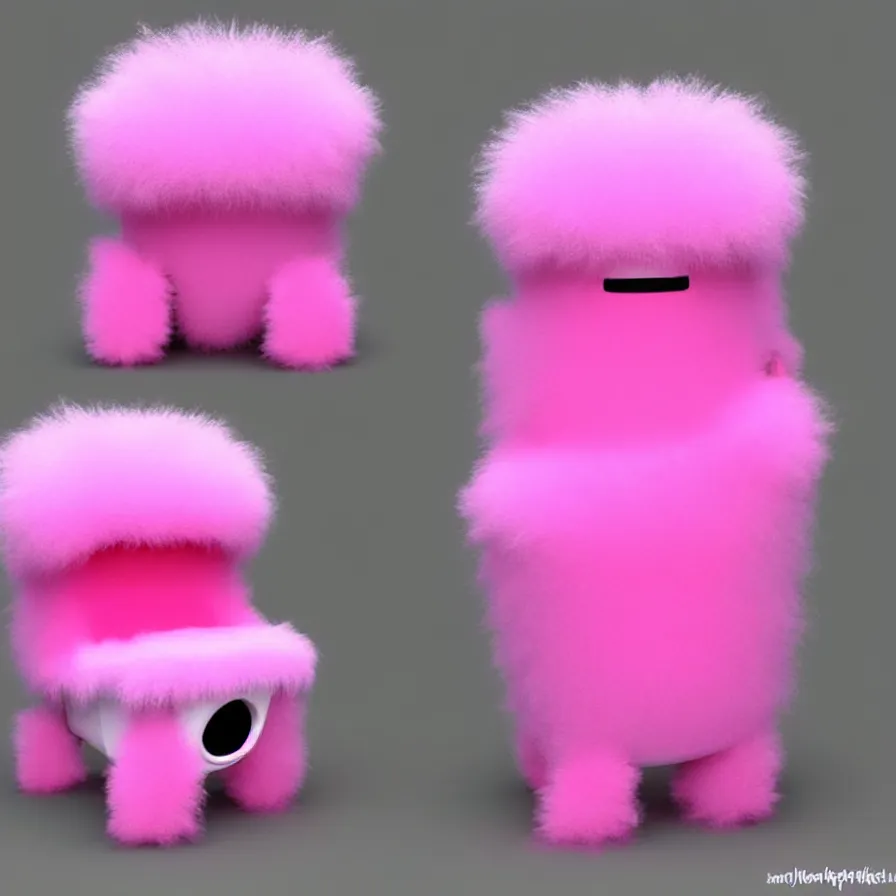 Image similar to fluffy pink toilet monster