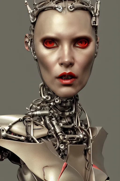 Image similar to portrait of a vampire female robot, intricate, dystopian toy, sci - fi, extremely detailed, biopunk suit, digital painting, sculpted in zbrush, artstation, concept art, smooth, sharp focus, illustration, chiaroscuro lighting, golden ratio, incredible art by stanley artgerm lau and greg rutkowski and alphonse mucha and simon stalenhag