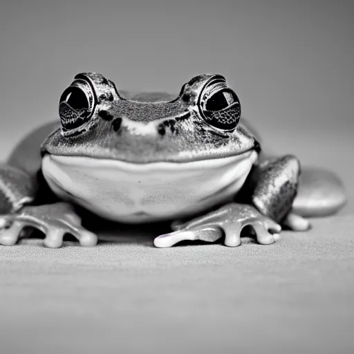 Image similar to anthropomorphic frog wearing crown, photo, 5 5 mm