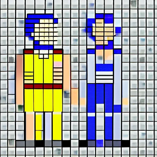 Image similar to young adult couple, 1 6 bit pixel art snes sprites