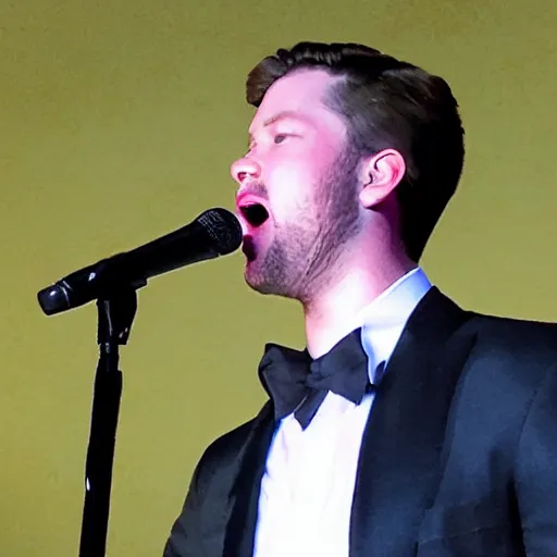 Image similar to photo of Ryan Upchurch singing at the opera