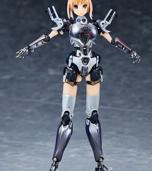 Image similar to Girl in mecha cyber Armor, portrait of the action figure of a girl, with bare legs，in the style of Kotobukiya CO.,LTD.，anime figure