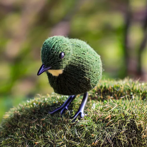 Image similar to a kiwi bird wearing a wooly hat! Ultra realistic! 25mm f/1.7 ASPH Lens!