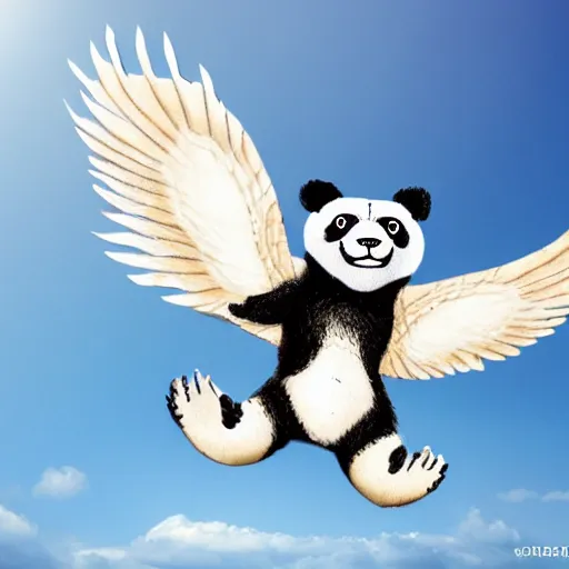 Image similar to flying panda griffin hybrid