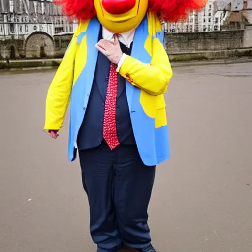 Image similar to photo of boris johnson in funny clown costume