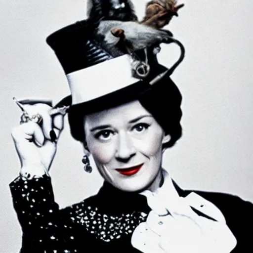 Prompt: Mary Poppins as a Gangsta rapper, photograph