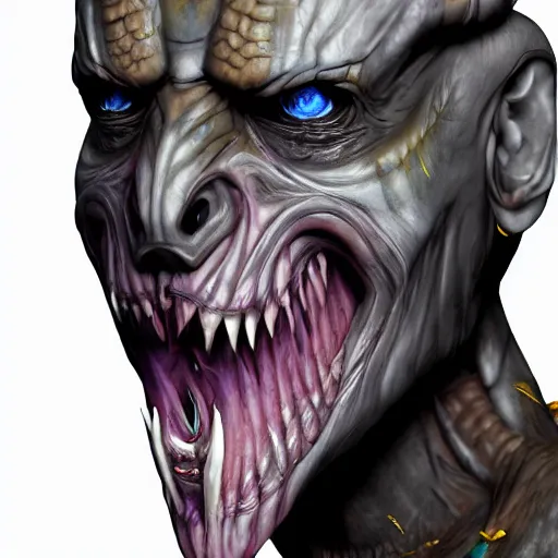 Image similar to scary portrait of a drukhari, rendered unreal engine 5, oil colour, menacing, extremely high detail, realistic shading