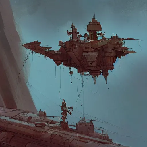 Image similar to flying ship by Ian McQue