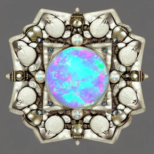 Image similar to opal crystal, orb, jewelry complex sacred geometry, artstation, 8k, magical, elegant, fantasy, highly detailed, art deco, relic, elegant, art noveau