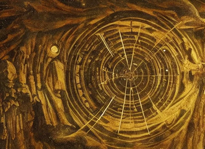 Prompt: the epic entire interstellar universe depicted by Leonardo da Vinci