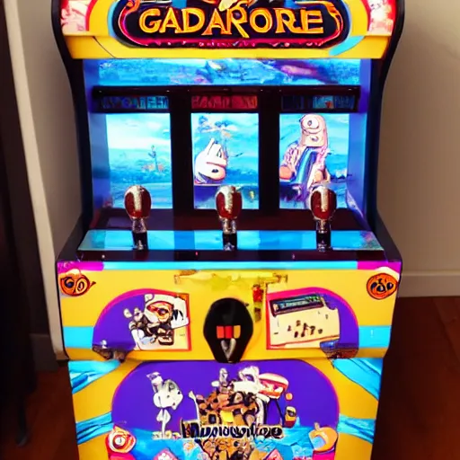 Image similar to an arcade cabinet, in the style of wallace and gromit