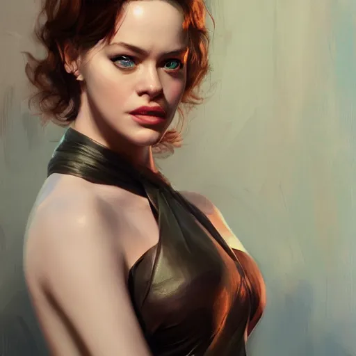 Prompt: Portrait of a Kat Denning as a bond girl, digital art by Ruan Jia and Mandy Jurgens and Artgerm, highly detailed, trending on artstation, award winning,