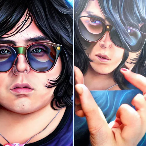 Image similar to andy milonakis, art by artgerm