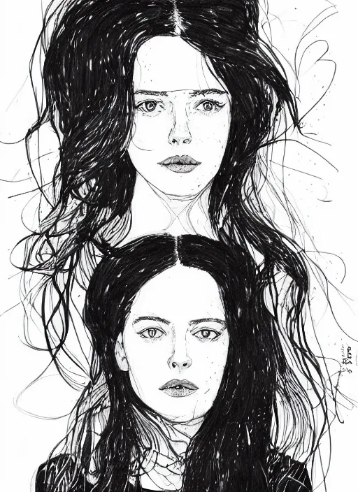 Prompt: a portrait of amber by kaethe butcher and moebius