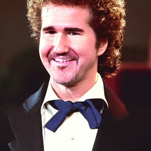 Image similar to will farrell wearing piano key necktie, 1 9 8 0 s, saxophone,