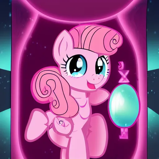 Image similar to Pinkie Pie 💓🐴 trapped inside a crystal ball 🔒🔮