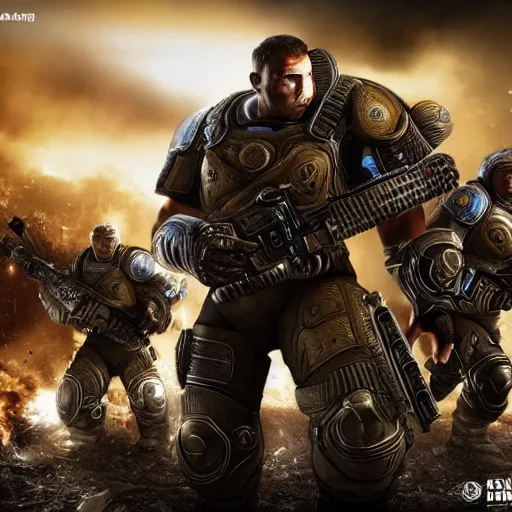 Image similar to burger king king mascot in gears of war, cinematic shot, hyperdetailed