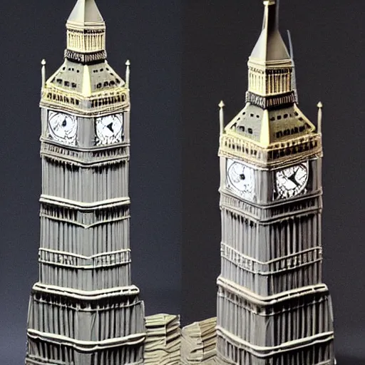 Image similar to modeling clay sculpture of big ben,