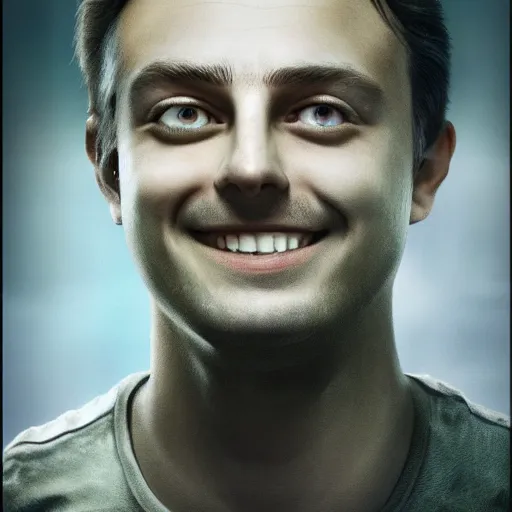 Image similar to Pepega smile full realistic cinematic portrait