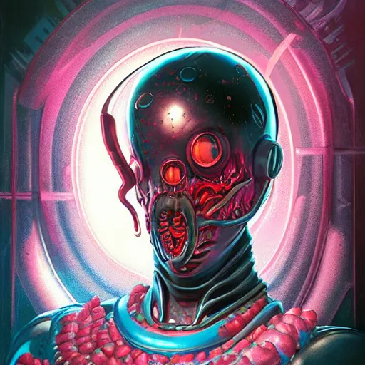 Prompt: lofi scorn biopunk venom portrait, Pixar style, by Tristan Eaton Stanley Artgerm and Tom Bagshaw.