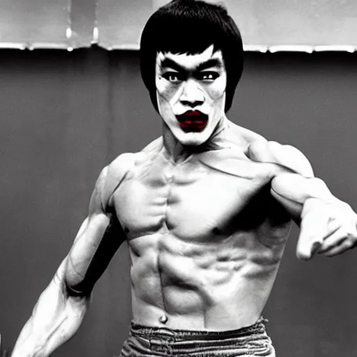 Image similar to Bruce Lee as The Joker