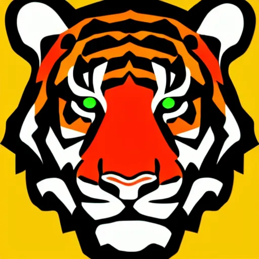 Image similar to tiger logo, cartoon, sleek, elegant, two tone