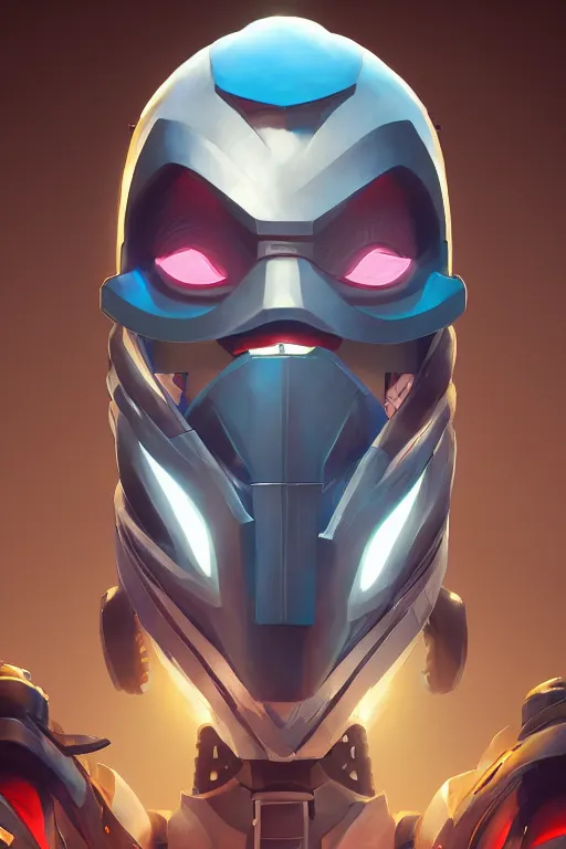 Image similar to epic mask helmet robot ninja portrait stylized as fornite style game design fanart by concept artist gervasio canda, behance hd by jesper ejsing, by rhads, makoto shinkai and lois van baarle, ilya kuvshinov, rossdraws global illumination radiating a glowing aura global illumination ray tracing hdr render in unreal engine 5