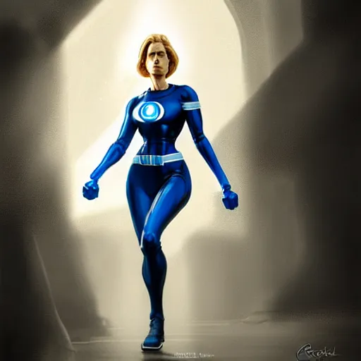 Prompt: a scene of the invisible woman from fantastic four, in the style of greg rutkowski, digital photography, photorealistic, realistic, extreme detail
