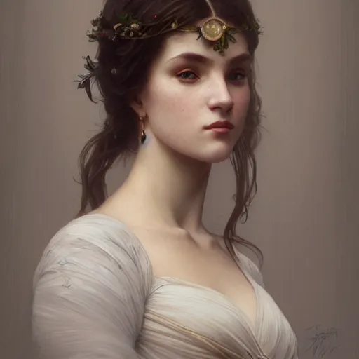 Image similar to portrait of a phyena girl, intricate, elegant, highly detailed, digital painting, artstation, concept art, smooth, sharp focus, illustration, art by artgerm and greg rutkowski and alphonse mucha and william - adolphe bouguereau