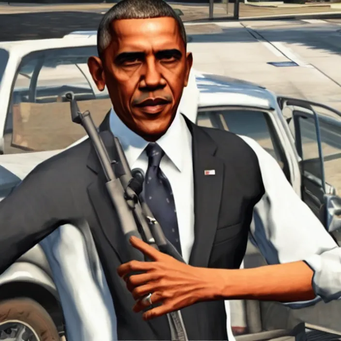 Image similar to Barack Obama in GTA V, gameplay screenshot