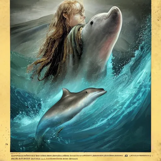 Prompt: lord of the rings where all characters are dolphins