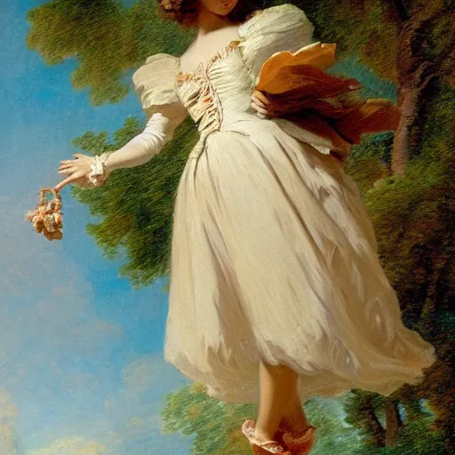 Prompt: Zendaya is the subject of Jean-Honoré Fragonard, The Swing