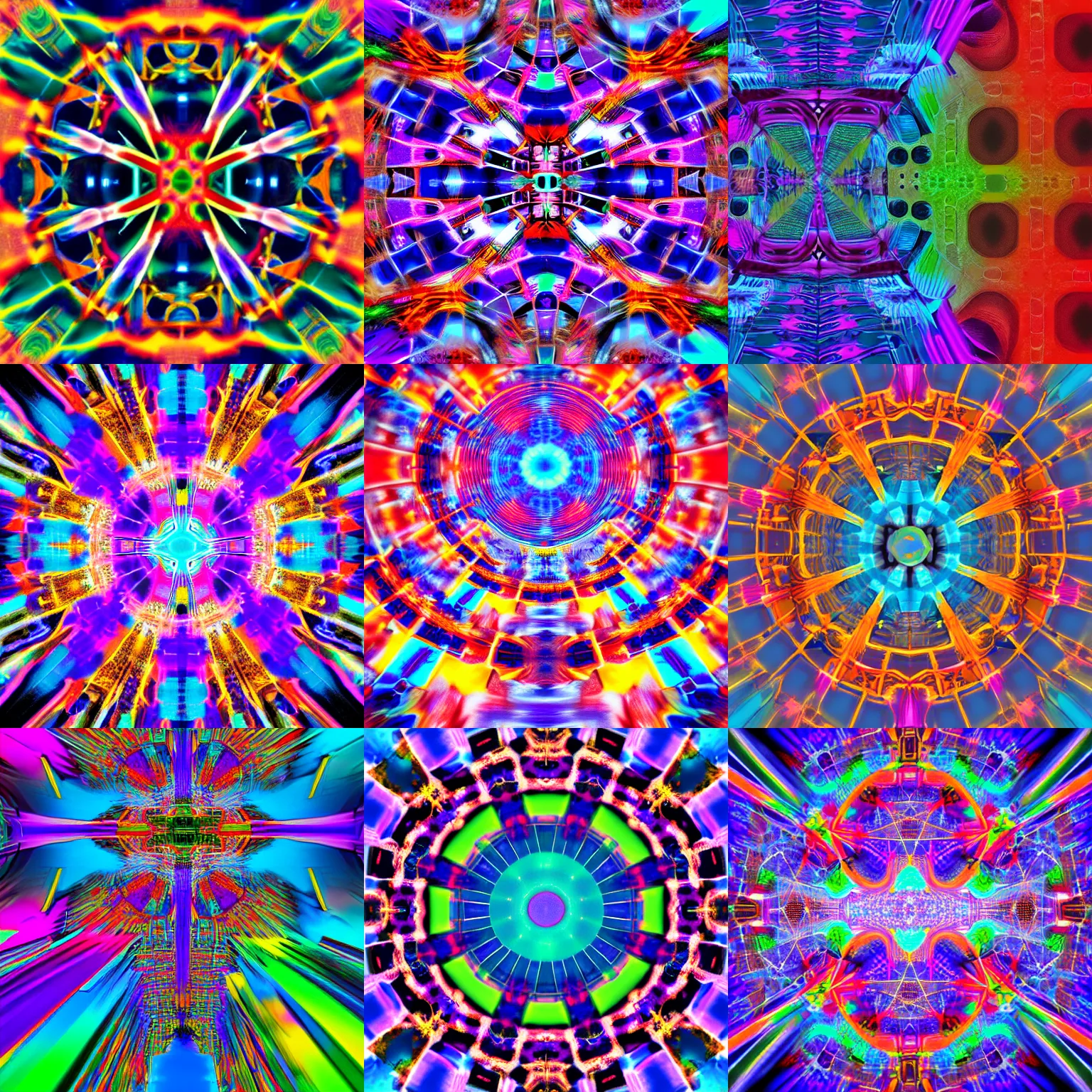 Prompt: future city, abstract colorful kaleidoscope