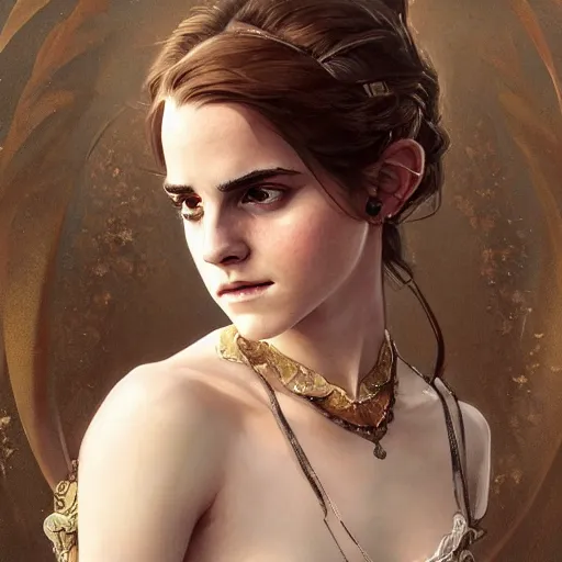 Prompt: a beautiful portrait of emma watson as a neko catgirl, fantasy, intricate, elegant, highly detailed, digital painting, artstation, concept art, matte, sharp focus, illustration, art by greg rutkowski and alphonse mucha