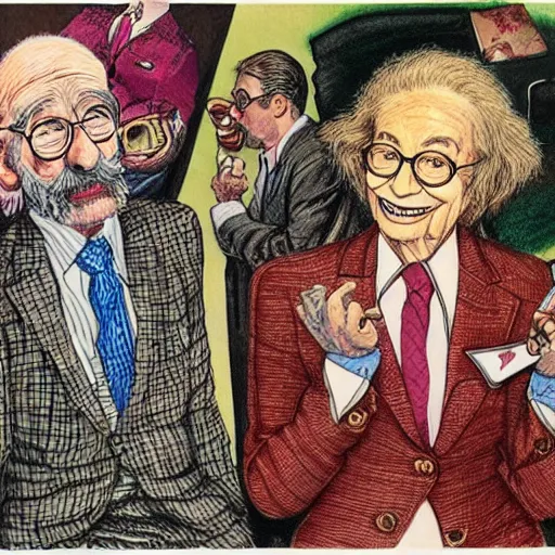 Image similar to The Artwork of R. Crumb and his Cheap Suit Dr. Ruth tells you to have more relations, pencil and colored marker artwork, trailer-trash lifestyle