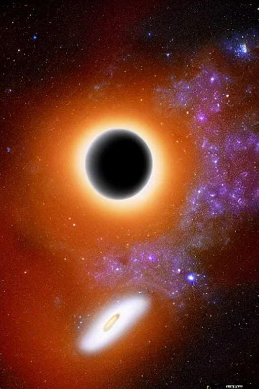 Prompt: black hole engulfing the milky way as seen by the James Webb Space Telescope