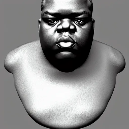 Image similar to notorious big head 3 d model, zbrush, wireframe, retopology, artstation, digital human