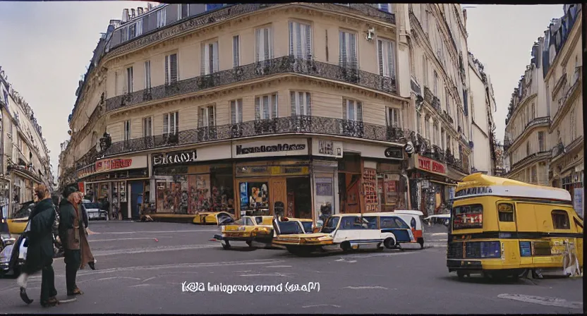 Prompt: Paris!!! in the 1980s!!!! still photograph! kodak kodacolor 200