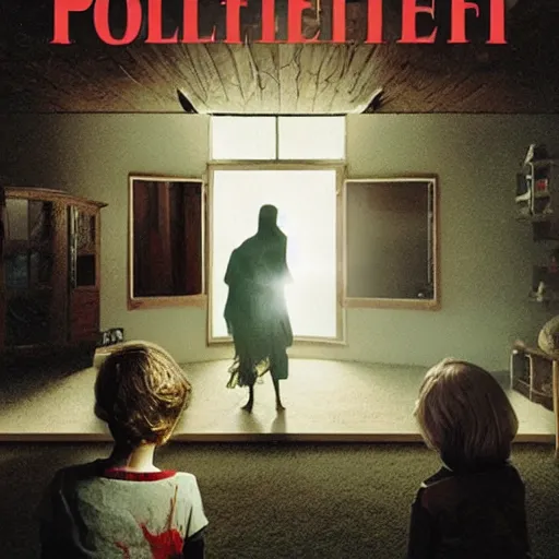 Image similar to a poltergeist becomes visible, horror, home video