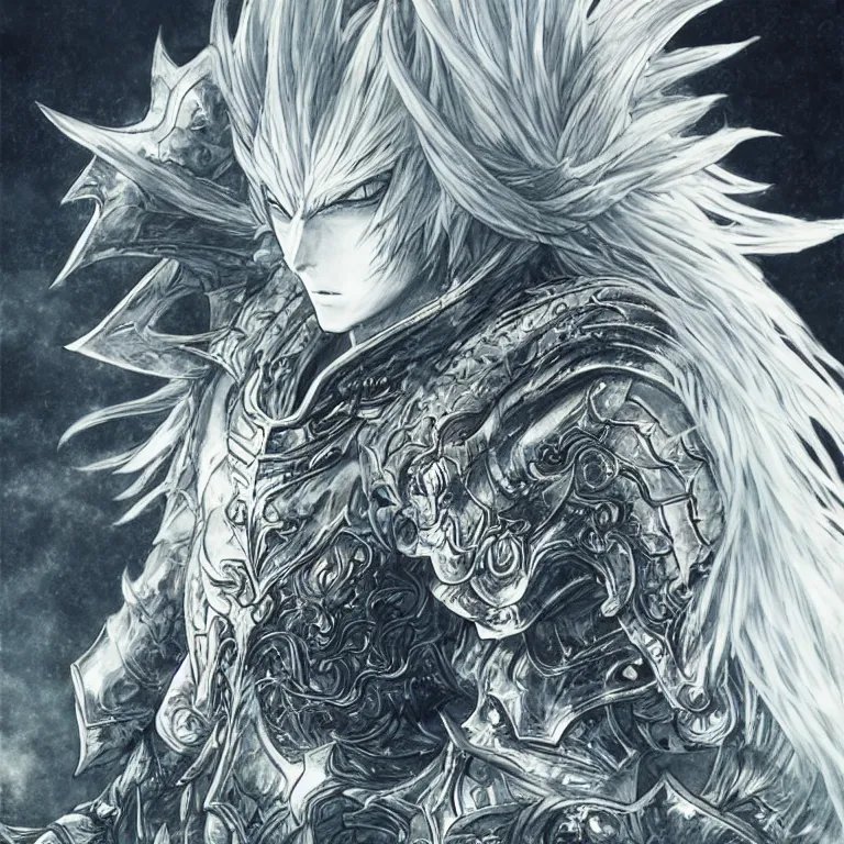 Prompt: Portrait of The Nameless King detailed illustration by Yoshitaka Amano