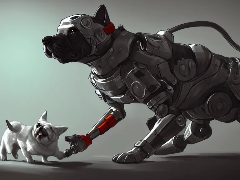 Image similar to cyborg dog, art by adrien roose, furaffinity, extremely detailed, digital painting, concept art, smooth, sharp focus, illustration, trending