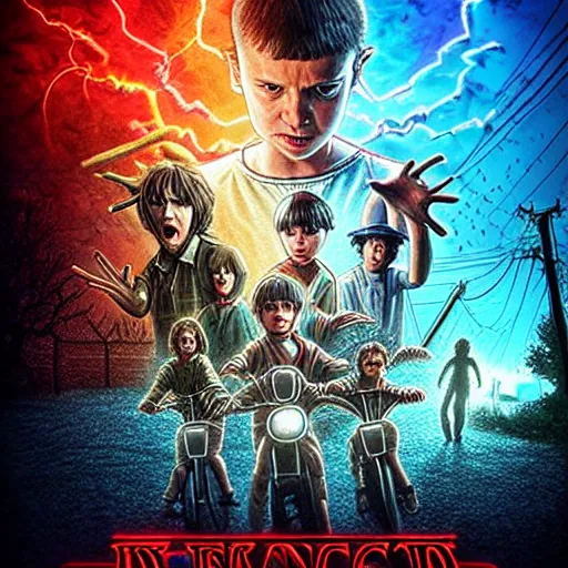 Prompt: a demonic realm in stranger things, artstation hall of fame gallery, editors choice, # 1 digital painting of all time, most beautiful image ever created, emotionally evocative, greatest art ever made, lifetime achievement magnum opus masterpiece, the most amazing breathtaking image with the deepest message ever painted, a thing of beauty beyond imagination or words