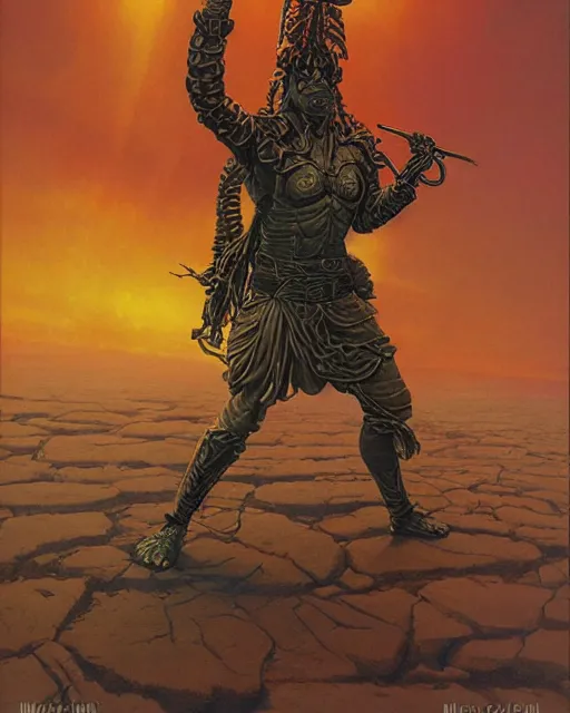 Image similar to The Ignoble Warrior, cover art by Michael Whelan