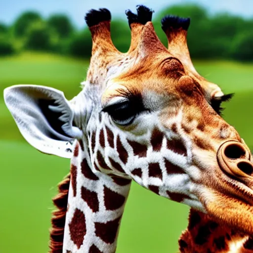 Image similar to Giraffe in a polo at a golf course