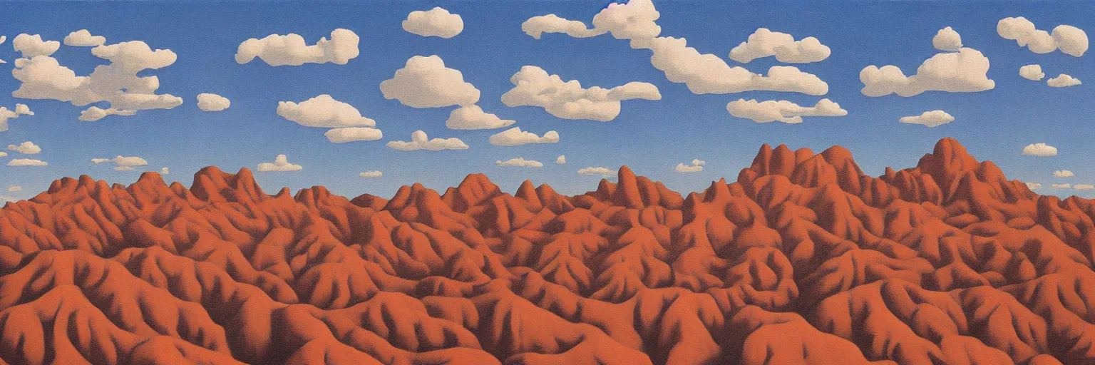 Image similar to arizona painted desert painting magritte