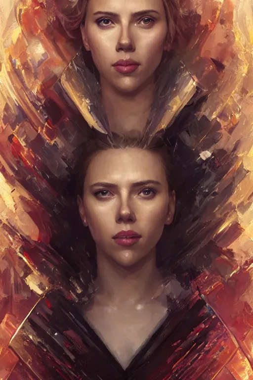 Prompt: a fancy portrait of Scarlett Johansson in crystal armour by Greg Rutkowski, Sung Choi, Mitchell Mohrhauser, Maciej Kuciara, Johnson Ting, Maxim Verehin, Peter Konig, final fantasy , mythical, 8k photorealistic, cinematic lighting, HD, high details, atmospheric,