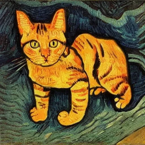 Prompt: a cat by van gogh