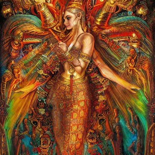 Image similar to disasterpiece mesmerizing sanctum of the most disturbing and beautiful truth, relief of Akkadian origin, in the style of Jeff Easley, Josephine Wall, Ken Kelly, – W 1024