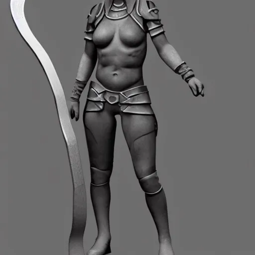 Prompt: hyperrealistic 3 d model of a female cyclops warrior